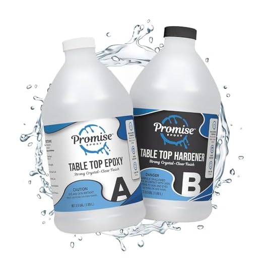 Promise Epoxy - Clear Table Top Epoxy Resin That Self Levels, This is a 1 Gallon High Gloss (0.5 Gallon Resin + 0.5 Gallon Hardener) Kit That’s UV Resistant – It’s DIYer with Minimal Bubbles
