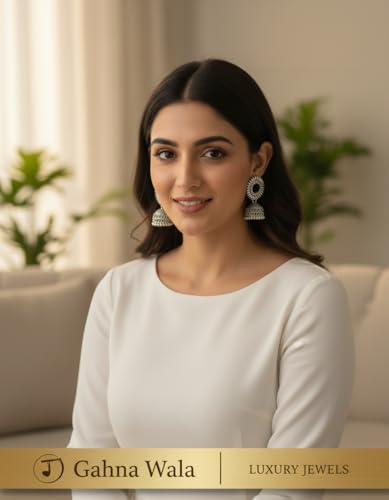 Image of Traditional Silver-Tone Jhumka Earrings Set for Women & Girls | Stylish Ethnic Indian Danglers | Festive & Daily Jewelry | Ideal Jewellery Gift Set for Sister, Wife & Friends - Pack of 6