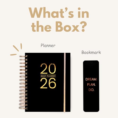 Image of Graphite Edition Planner with Bookmark | Planner Set Includes A5 Journal (22x17 cm) 228 Pages | 120 GSM | 250+ Stickers | Bookmark with Cover Box (The Graphite Edition, Aesthetic Series)