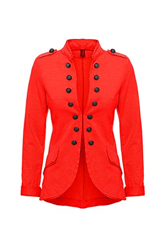 FASHION YOU WANT Damen Blazer Damenjacke Military kurz mit Knöpfe...