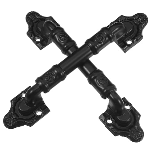 ABOOFAN Sliding Barn Door Pull Handle 2-Pack Rustic Iron Alloy Gate Handles Easy Install No Drilling for Interior Exterior Doors