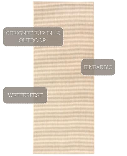 Tapis de passage beige intérieur extérieur en polypropylène 80x200 - 5