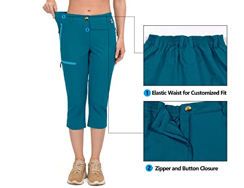 Mapamyumco Women's Ultra Breathable Lightweight Quick Dry Capri Pants Travel Golf Ink Blue Xs #TOP2