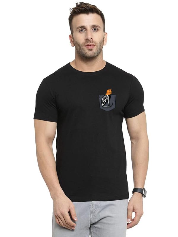 MyTees| Graphic Printed Tshirt for Men |Funky Instagram Trending | Round Neck T Shirt |Schrodingers Smiley Cat |100% Cotton Biowash T-Shirt 180GSM for Man