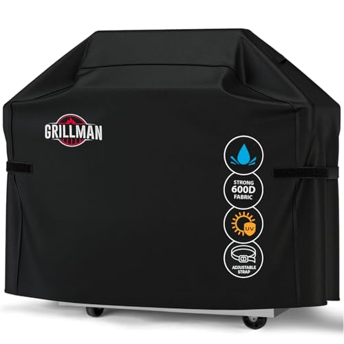 Grillman Premium (58 Inch) BBQ Grill Cover, Heavy-Duty Gas Grill Cover For Weber, Brinkmann, Char Broil etc. Rip-Proof , UV & Water-Resistant