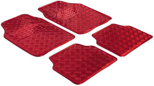 Tapis de protection rouge WALSER en caoutchouc aspect tôle striée