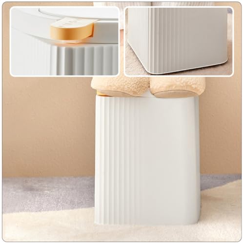 Caneca de basura pequeña blanca con tapa de plástico miniatura 7