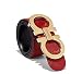 Authentic Salvatore Ferragamo Red/Black Reversible belt Double Gancio Gold Buckle (90cm fits 30-32)