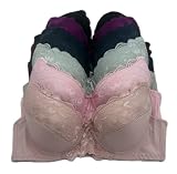 Iheyi 6 Pieces Women's Wired Basic Plain Light to Regular Padding Everyday Bras A/B/C/D/DD 36B