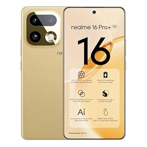 realme 16 Pro+ 5G Smartphone 12GB + 512GB, 200MP LumaColor Cámara + 50MP, Teléfono Móvil con Procesador Snapdragon® 7 Gen 4, Batería 7000mAh y Carga de 80W, Móviles de 6.8″ 144Hz AMOLED Pantalla, Oro