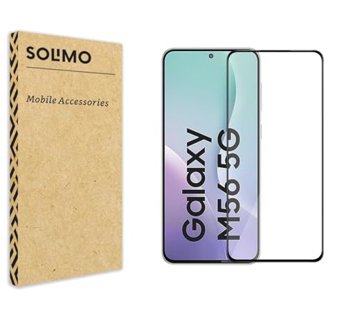 Image of Amazon Brand - Solimo Tempered Glass Screen Protector Compatible with Samsung Galaxy M56 5G Transparent Protective Film [Clear HD]