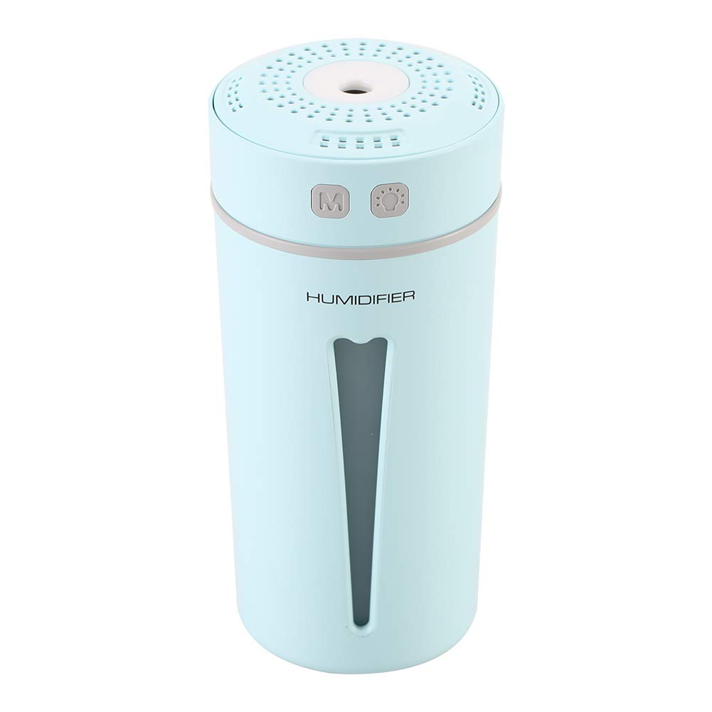 USB Cup Shaped Home Office Car Air Humidifier Diffuser with Colorful LED Night Light(Blue)