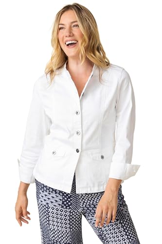 Habitat Clothes Stretch Denim Moto Jacket White