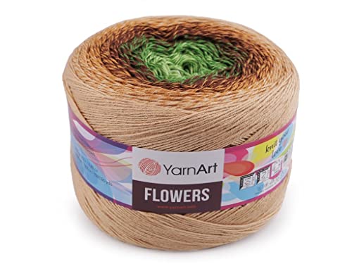 Image of Yarn Art YarnArt Flowers Yarn 55% Cotton 45% Acrylic 250gr 1094yds Multicolor Cotton Yarn Rainbow Crochet Yarn Spring Summer - 1 Fine Sport Skein (308)