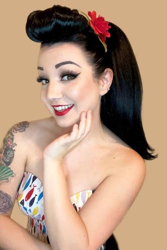 Frange pour poney annees 40 postiche cheveux vintage noir Lena #1