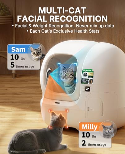 Image of PETKIT Purobot Max Pro 2 Cat's Facial Recognition AI-Camera Automatic Cat Litter Box, Extra Large Opening 210 Wide Angle, 5G WiFi App Control Self Cleaning Litter Box, Odor-Free & Integration Safety