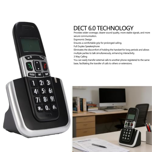 Teléfono inalámbrico para hogar DECT 6.0 2 auriculares miniatura 2