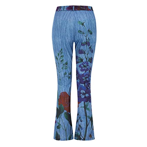 Duowei Flare Leg Pant Women's Long Multiple Choice Printed Casual Loose Pants Comfortable Micro Flared Womens Fall Pants Casual #TOP3