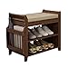 Zapateros Bamboo Shoe Rack Bench Cojín extraíble y cajón oculto 2 niveles Entrada estilo vintage Organizador de almacenamiento de zapatos Estante for dormitorio Sala de estar Baño Organizador Zapatos