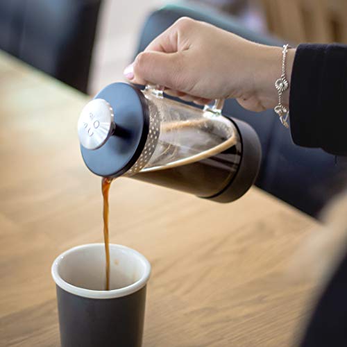 Barista & Co BC048-019 Cafetera de Prensa Francesa, Vidrio Acero Inoxidable, Negro - Imagen 7