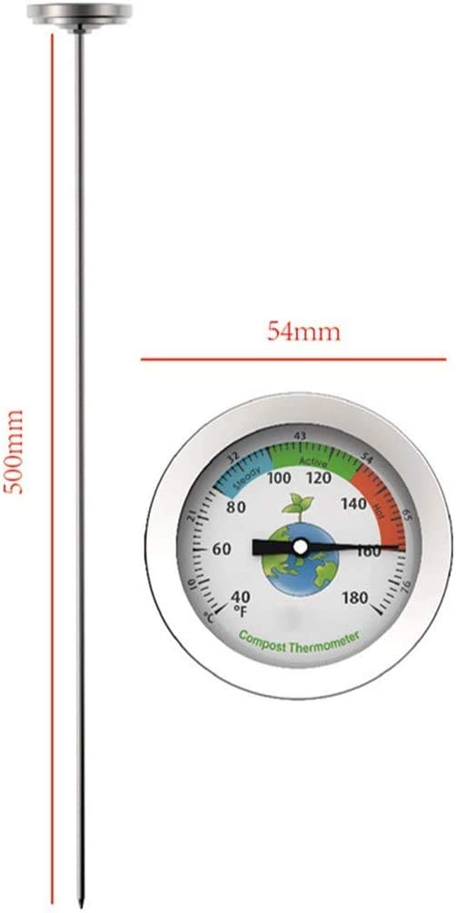Termómetro de Suelo de Acero Inoxidable portátil Termómetro Celsius Miduring Garden 40-180 Durable