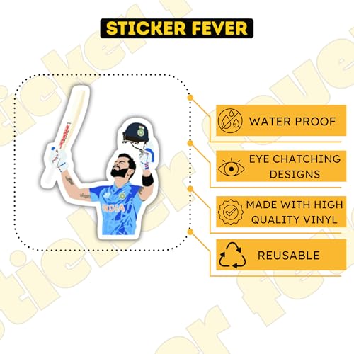 Image of Pack of 35 Random Cristiano Ronaldo Stickers for Laptop /Mobile /Mobile /Journal /Diary /Guiatar etc. (Pack of 35) (Cricket Mix)
