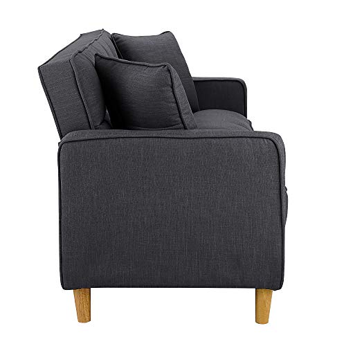 Divano Roma Furniture Modern Sofas, Dark Grey