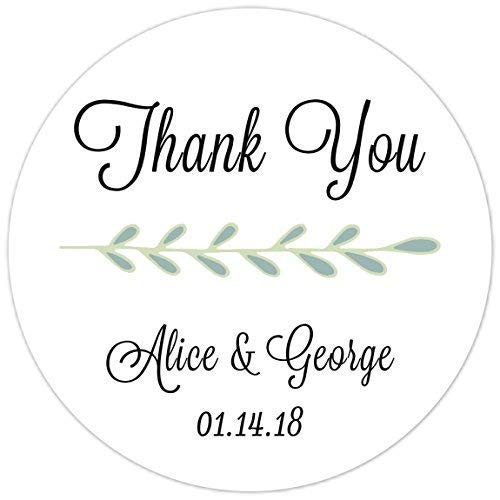 Amazon.com: Wedding Shower Stickers, Simple Thank You ...