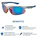 P52 Polarized Sunglasses Superlight Unbreakable for Running, Cycling, Fishing, Golf (Grey & Blue)