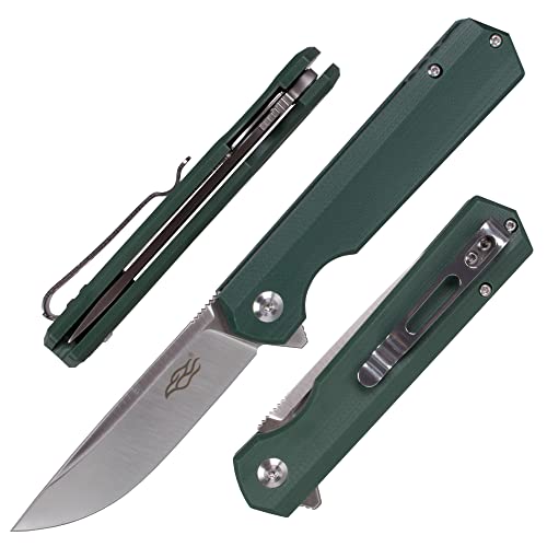Firebird GANZO FH11 Pocket Folding Knife D2 Steel Blade G10 Handle with Clip Hunting Fishing Camping Outdoor EDC Knife (Green)