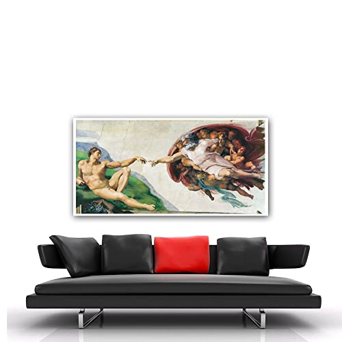 La naissance d'Adam toile 200 x 100 cm pour décoration murale grand format