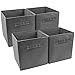 Sorbus Foldable Storage Cube Basket Bin (4 Pack, Grey)