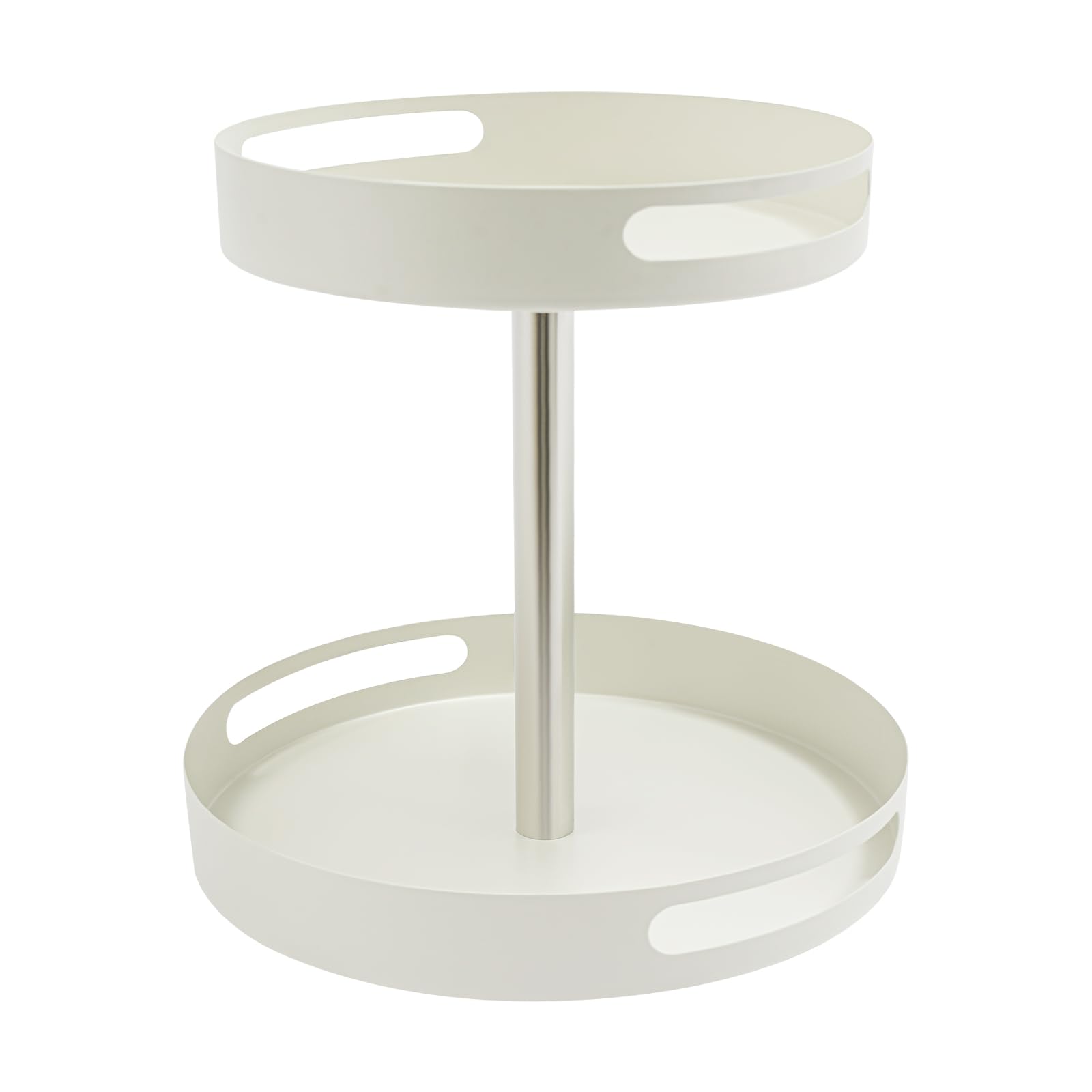 Regał na przyprawy, obrotowy, 2-poziomowy, ze stali węglowej, obracany o 360° 30,5 cm, 2,05 kg, z bocznymi uchwytami, podwyższony promień ochronny, nadaje się do butelek z przyprawami