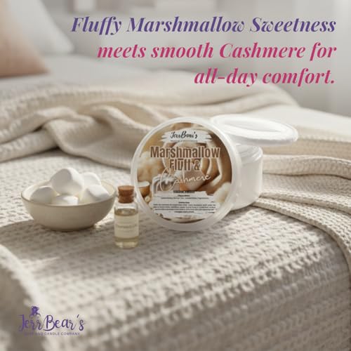 JerrBear’s Marshmallow Fluff & Cashmere Dusting Powder, Talc Free Body Formula for Women, Soft Scented Skin Care, Baking Soda Free for Smooth Finish, Gentle Powder for Daily Freshness, (4oz Jar)
