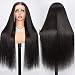 Hermosa Lace Front Human Hair Wigs Pre Plucked with Baby Hair 220% Density 9A Brazilian Straight Human Hair Lace Front Wigs for Women Natural Hairline Black Color 18 inch