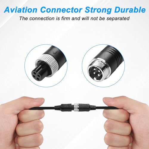 Image of MEIRIYFA Car Video M12 4Pin Aviation Extension Cable Adapter 1 Female to 2 Male Aviation Y Splitter Converter Wire for CCTV Rearview Camera Car Truck Vehicle Backup Monitor-40CM