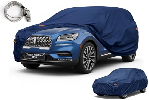 Image of Kaugung Custom Fit Car Cover for Lincoln Nautilus & MKX, Heavy Duty SUV Cover Waterproof All Weather Outdoor Protection, Breathable Full Exterior Cover with Vent, Rain Sun Snow UV Proof