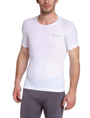 Odlo(オドロ Men Shirt S/Crew Neck Evolution Light Lo Shirt - White, Small