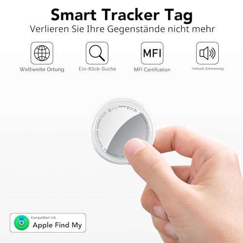 Tukio Air Tags Schlüsselfinder 4er Pack für Apple Wo ist? APP (Nur iOS) – Ansicht 2