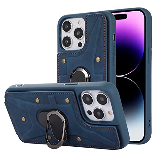 Coque cuir iPhone 13 Pro magnétique avec anneau support de vidéo