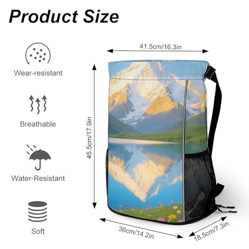 Mochila de gimnasio con estampado de paisajes nevados para conectar con la naturaleza 2
