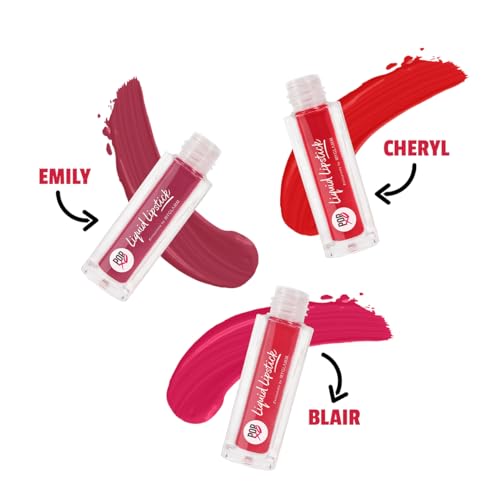 MyGlamm POPxo Makeup- Matte Finish Liquid Lipstick Kit - OG Crew -1.5g (Set of 3) | Blair, Cheryl, & Emily (Wine Red, Pink, Britgh Red) Shade | Enriched with Cocoa Butter &... - Image 3