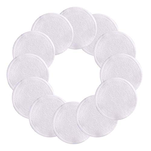 Reusable Cotton Pads Makeup Remover Pads 12 Packs Reusable Cotton Rounds Washable，Reusable Makeup Wipes for Face Eye Organic Bamboo Toner Pads With Laundry Bag Eco-Friendly