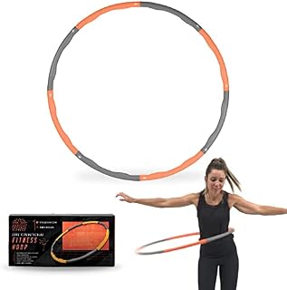 Phoenix Fitness Weighted Hula Hoops for Adults Fitness & Weight Loss Fitness Hula Hoop Ring Core Strength & Exercise 8 Section Detachable Design, 96cm