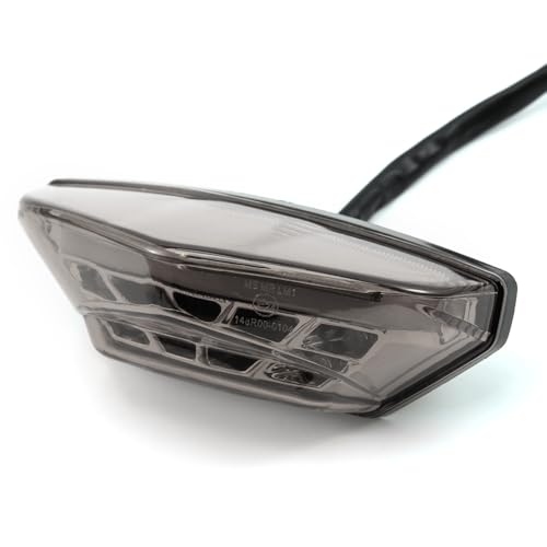 evomosa Motorrad Rücklicht LED rot Bremsleuchte hinten Kennzeichenleuchte Tagfahrlicht Universal für 12V Moto Scooter ATV Quad Bike Dreirad (grau)