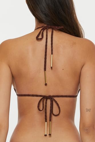 Trina Turk Women's Glimmer Triangle Bikini Top, Adjustable, Tie Back, Swimwear Separates3