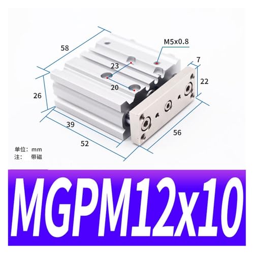 Vérin de guidage à trois axes MGPM25 double effet pour levage précis - 3