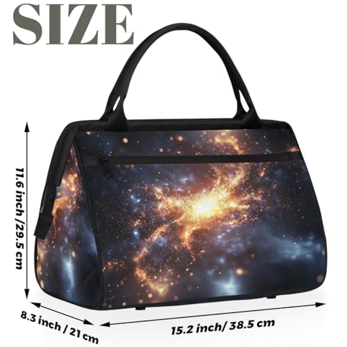 Red Universe Starry Sky Weekender Overnight Bag for Women Waterproof Carry On Travel Duffle Bags with Pocket Lightweight Sports Gym Tote Bag Large Luggage Workout Personal Item Hospital Bags2