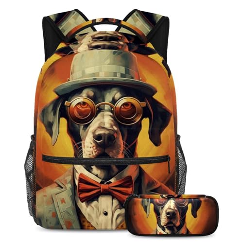 Sac à dos polyvalent 2 pièces scolaire et lunettes de soleil rétro Cool Dog taille Large