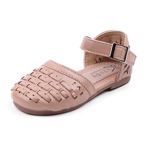 EnJoCho Little Girls' Sandals Infant Kids Baby Summer Beach Weaved Casuanl Princess Shoes for Childen 1 to 12Years (Pink-a#qh, 11 Little Kids)3